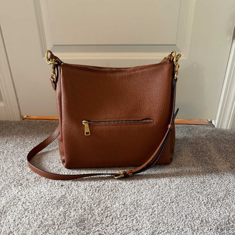 Coach Shay Brown Pebble Leather Shoulder Bag - Picture 3 of 13